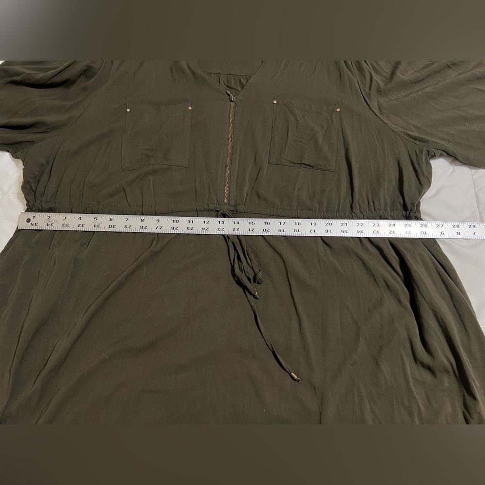 Torrid 5X olive green shirt dress - Picture 4 of 10